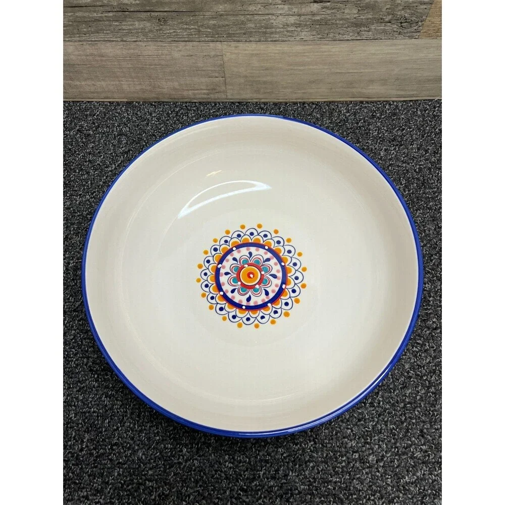 Dash of That - Ellie - Boho Style 11.75” Shallow Serving Bowl